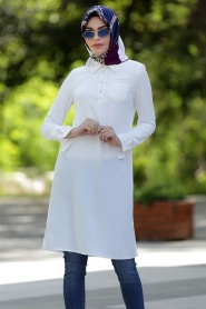 Neva Style - White Hijab Tunic 810B - Thumbnail