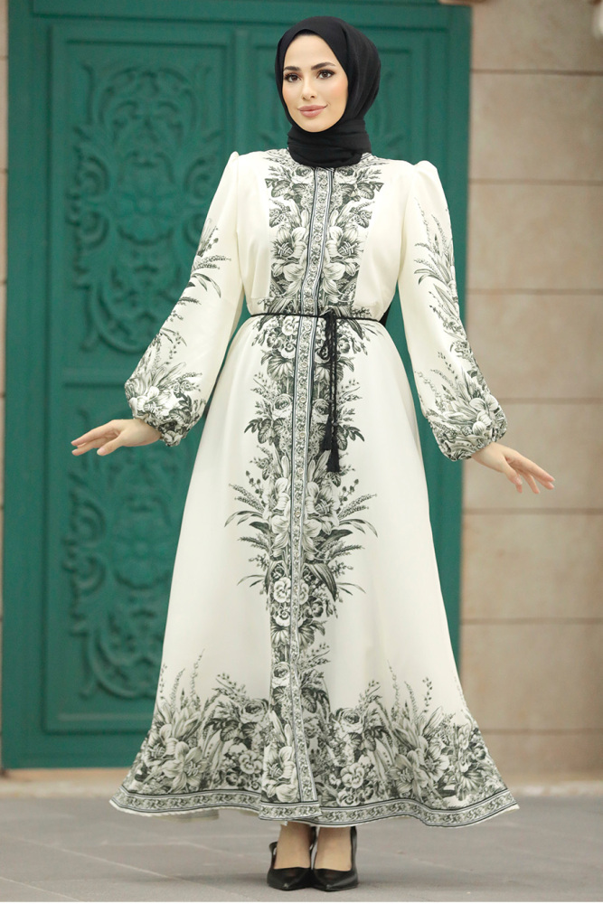White Long Dress 23411B - 1