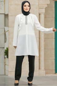 Neva Style - White Muslim Dual Suit 34022B - Thumbnail