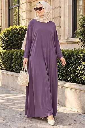  Yarasa Kol Gül Kurusu Tesettür Ferace 17801GK - NEVA STYLE