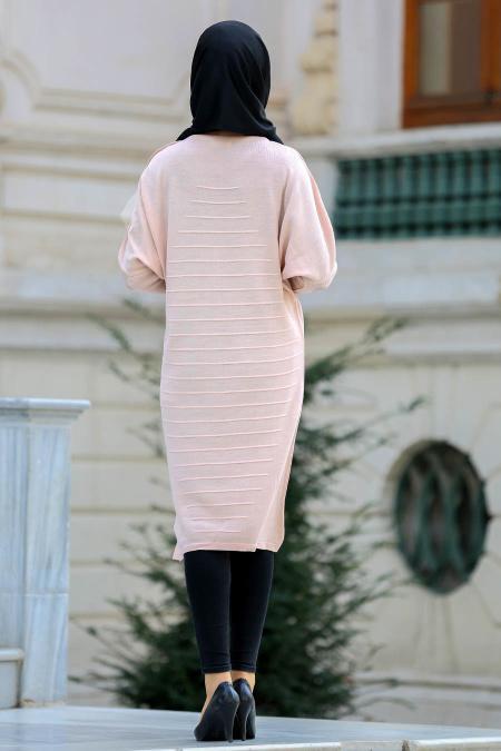 Neva Style - Yarasa Kol Pudra Tesettür Triko 15072PD - 2