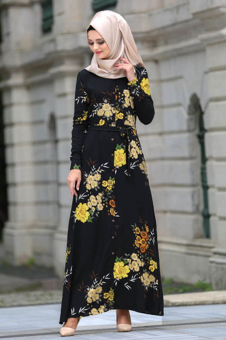 Neva Style - Yellow Hijab Dress - 1379SR
