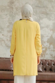 Neva Style - Yellow Hijab For Women Tunic 40502SR - Thumbnail