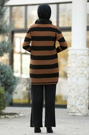 Neva Style - Yellowish Brown Dual Suit Dress 450TB - Thumbnail