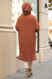 Neva Style - Yellowish Brown Hijab Knitwear Tunic 12023TB - Thumbnail