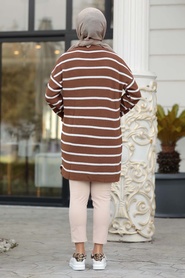 Neva Style - Yellowish Brown Hijab Knitwear Tunic 4483TB - Thumbnail