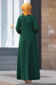 Neva Style - Yeşil Tesettür Elbise 41070Y - Thumbnail