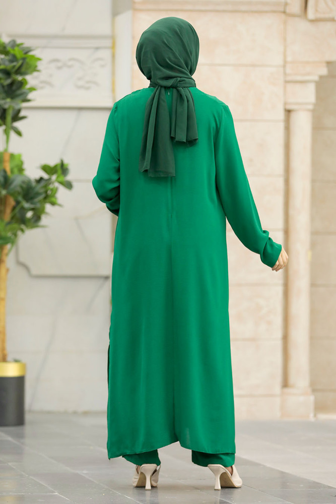 Neva Style - Yeşil Tesettür İkili Takım 65874Y - 4