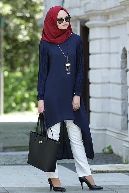 New Kenza - Arkası Uzun Lacivert Tunik - 2
