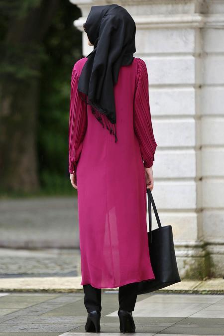 New Kenza - Arkası Uzun Mürdüm Tunik - 3