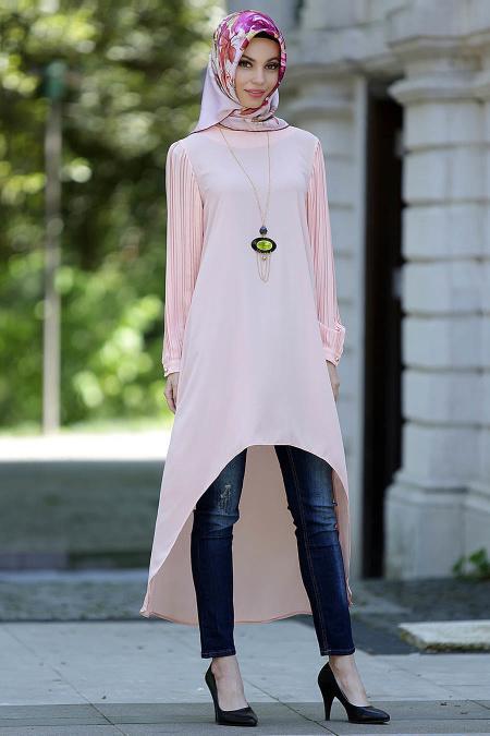 New Kenza - Arkası Uzun Somon Tunik - 2