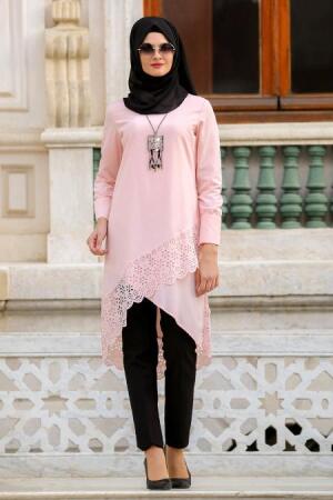 New Kenza - Asimetrik Kesim Somon Tesettür Tunik 2049SMN - 1