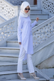 New Kenza - Baby Blue Hijab Tunic 2863BM - Thumbnail