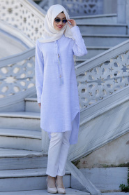 New Kenza - Baby Blue Hijab Tunic 2863BM - Thumbnail