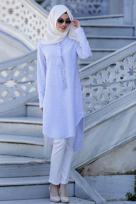 New Kenza - Baby Blue Hijab Tunic 2863BM