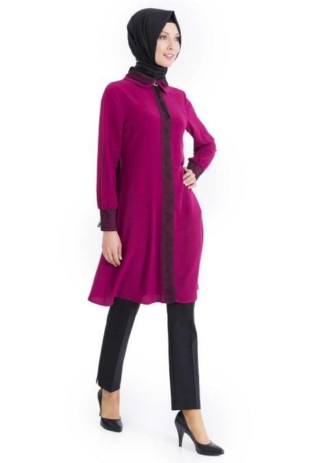 New Kenza - Bebe Yaka Fuşya Tunik - 2
