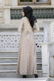 New Kenza - Beige Hijab Dress 30000BEJ - Thumbnail