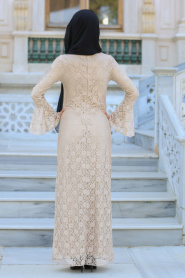 New Kenza - Beige Hijab Dress 3067BEJ - Thumbnail