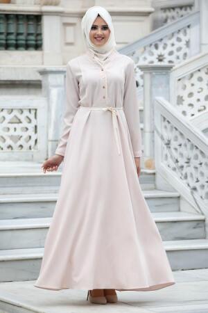 New Kenza - Bej Elbise - 1