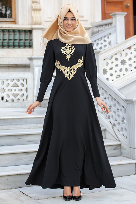 New Kenza - Black Hijab Dress 3017S