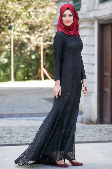 New Kenza - Black Hijab Dress 3018S