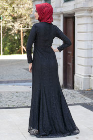 New Kenza - Black Hijab Dress 3018S - Thumbnail