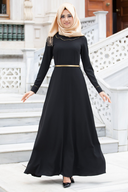 New Kenza - Black Hijab Dress 3020S