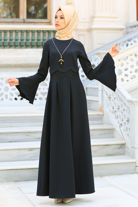 New Kenza - Black Hijab Dress 3074S
