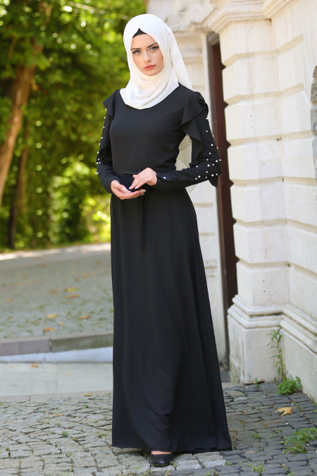 New Kenza - Black Hijab Dress 3077S