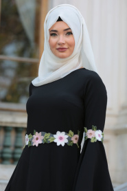New Kenza - Black Hijab Dress 3079S - Thumbnail