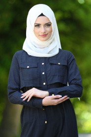 New Kenza - Black Hijab Dress 3081S - Thumbnail