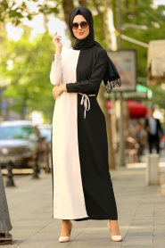 New Kenza - Black Hijab Dress 31510S - Thumbnail