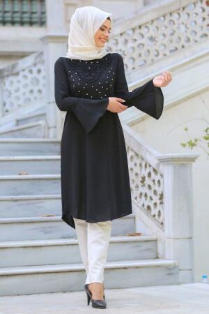 New Kenza - Black Hijab Tunic 2075S - Thumbnail