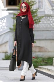 New Kenza - Black Hijab Tunic 2825S - Thumbnail