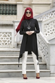New Kenza - Black Hijab Tunic 2858S - Thumbnail