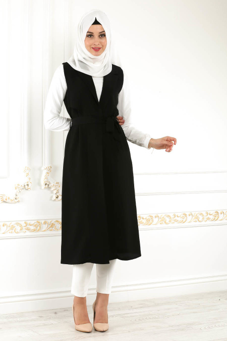 New Kenza - Black Hijab Vest 4983S