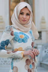New Kenza - Blue Hijab Dress 3078M - Thumbnail