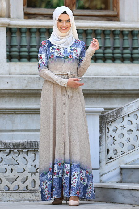 New Kenza - Blue Hijab Dress 3084M