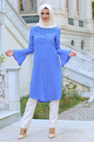 New Kenza - Blue Hijab Tunic 2075M - Thumbnail