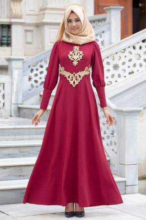 New Kenza - Bordo Abiye Elbise - 1