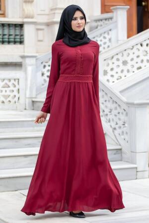 New Kenza - Bordo Elbise - 1