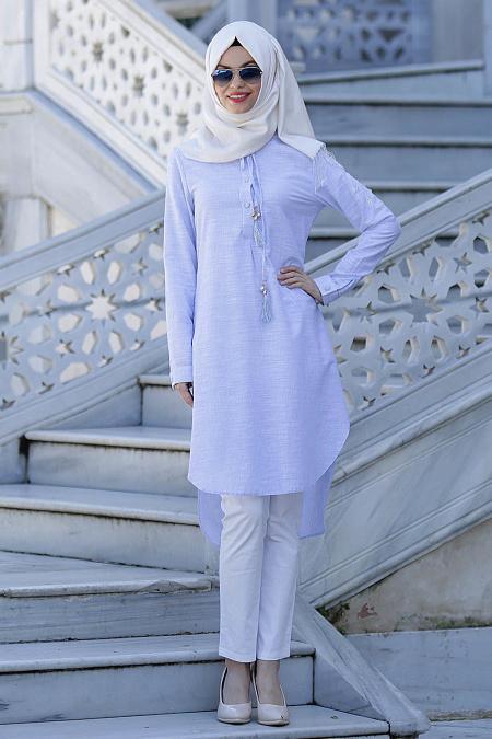 New Kenza - Buz Mavisi Tunik - 2