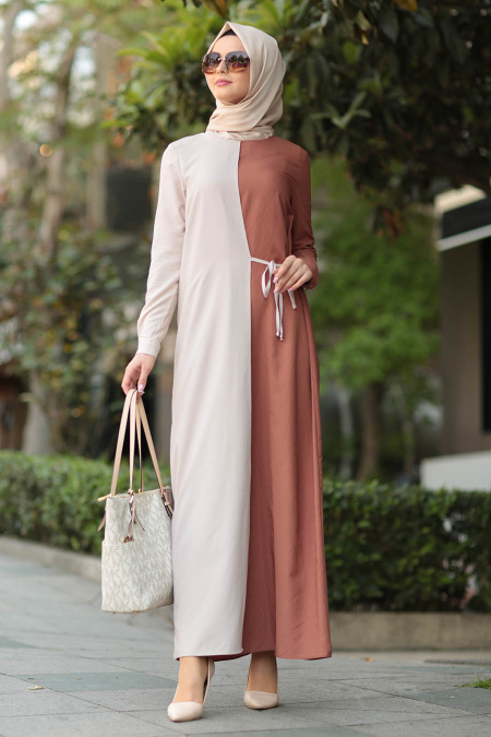 New Kenza - Camel Color Hijab Dress 31510C