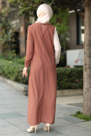 New Kenza - Camel Color Hijab Dress 31510C - Thumbnail
