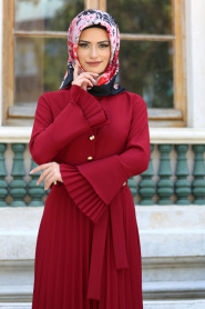 New Kenza - Claret Red Hijab Dress 3066BR - Thumbnail