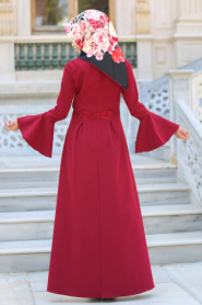 New Kenza - Claret Red Hijab Dress 3074BR - Thumbnail