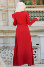 New Kenza - Claret Red Hijab Dress 3077BR - Thumbnail