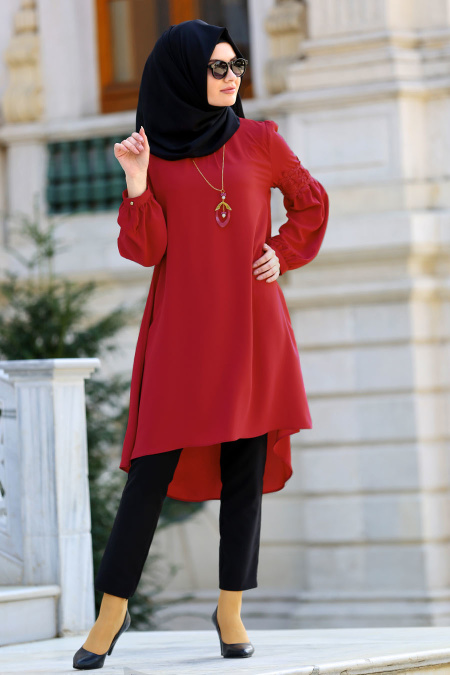New Kenza - Claret Red Hijab Tunic 2010BR