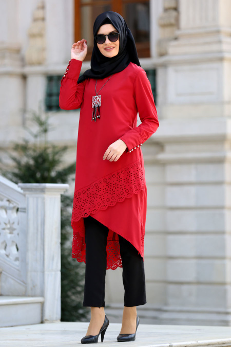 New Kenza - Claret Red Hijab Tunic 2049BR