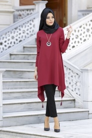 New Kenza - Claret Red Hijab Tunic 2858BR - Thumbnail